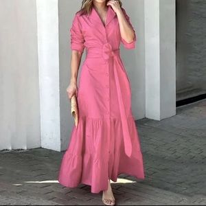 Women Maxi Dress Fashion Elegant Long Sleeve